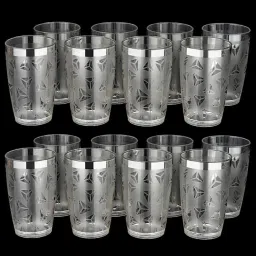 (Pack of 16) Unbreakable Water,Juice,Beer Drinking Glass Set (Purple Set of 16 ) Glass Set Water/Juice Glass-image-1