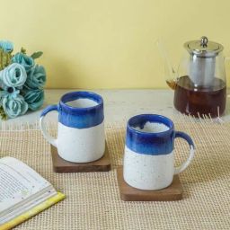 the decor mart White And Blue Ceramic (Set of 2) Coffee Mug-picture-5