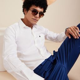 DENNISON Brand Logo Cotton Satin Shirt-image-88
