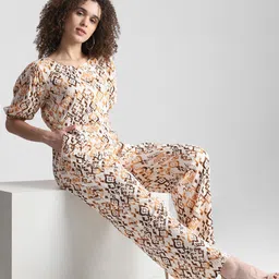 ONLY Printed Puff Sleeves Basic Jumpsuit-40