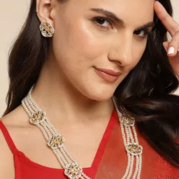 Anouk Women Gold-Plated Layered Pearls Necklace Set-28