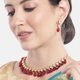 Anouk Women Gold-Plated Stones-Studded & Beaded Jewellery Set-picture-10
