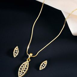 Peora Gold-Plated Cubic Zirconia Stone Studded Jewellery Set-image-94