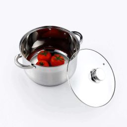 Stainless Steel, Glass Serving Bowl Casserole Roti Server with Glass Lid Set / Insulated Curry Server / Glass Casserole Deep Round - Oven and Microwave Safe Serving Bowl with Glass Lid Cook and Serve Casserole-image-6