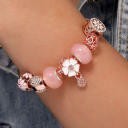 Yellow Chimes Women Eye-Catching Gold Tone With Different Charms Hanging Bracelet-42