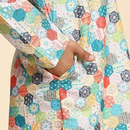 Pro-Ethic STYLE DEVELOPER Boys Ethnic Motifs Printed Regular Mirror Work Pure Cotton Kurta with Pyjamas image 3