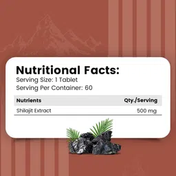 Nirvasa Shilajit Tablets with Himalayan Shilajit- Improves Strength & Stamina - 60 Tablets image 3