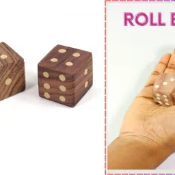 yasbavu WOODEN SQUARE DICE CUBE FOR PLAYING SNAKE LADDER LUDO Board Game Accessories image 4