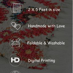 HOMADORN Red & Blue Geometric Printed Anti-Skid Rectangular Floor Mats image 3