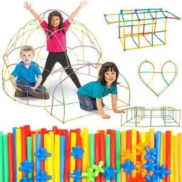 Plastic Useful Colorful Straw Building Blocks for Kids-200 Piece-picture-25
