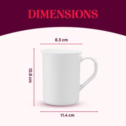 Larah by BOROSIL 2 Pcs White & Green Geometric Printed Opalware Matte Mugs - 350 ML Each image 3