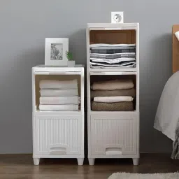 5 UNITS PLASTIC FOLDABLE SINGLE DOOR CUPBOARD FOR CLOTH STORAGE MODULAR CABINET PVC Collapsible Wardrobe-image-46