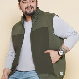 John Pride Plus Size Mock Collar Cotton Front-Open Sweatshirt image 4