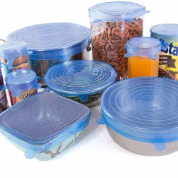 Super Stretch Silicone Lids Reusable Washable Flexible Covers for Rectangle Round Square 6.3 inch Lid Set-4