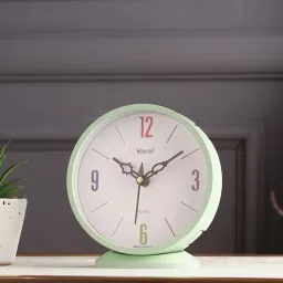 exim decor Round Mini Analog Green Plastic Table Clock"byEximDecor-picture-37