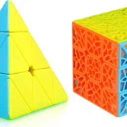 authfort New DNA 3 x 3 x 3 Magic Cube & Pyramid Stickerless puzzle pack of 2-picture-24
