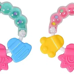 Baby Products Silicon Textured Teether Rattle Toy for Babies Teether and Feeder-1