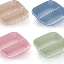 4Pcs Sauce Plates Wheat Straw Fiber Side Dishes Small Dipping Bowl Colored Plate Chutney Plate-picture-23