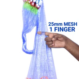1 FINGER GILLNET 25mm MESH MUD SINKER, ROUND KATHI,(MULTICOLOUR) Fishing Net-21