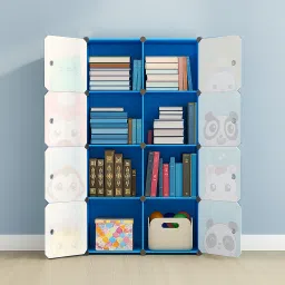Plastic 8 Door 8 Shelf Book Organizer door Closer Metal Open Book Shelf-48