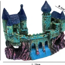 mistletoe Small Ancient Castle Resin Background for Small Fish Tank Aquarium Accessories Laterite Unplanted Substrate image 4