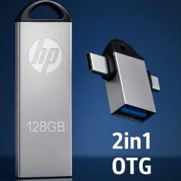 HP 128GB PENDRIVE FREE USB OTG 128 GB Pen Drive Compatible with Audio Player, Laptop, Gaming Console, Mobile, Tablet USB 3.0 Metal Case-14