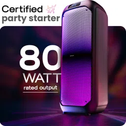 Boult Partybox X80 Dynamic RGB Light, 80W, Karaoke Mic, Dual Dynamic Driver, LED Panel 80 W Bluetooth Home Audio Speaker image 3