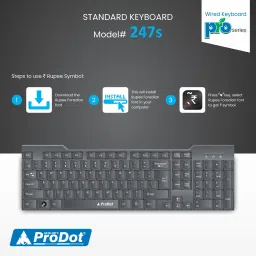 PRODOT ProSeries KB-247s USB Wired Keyboard I Plug & Play Technology I 104 Keys I Wired USB Standard Multi-device Keyboard Compatible with Desktop, Laptop, Mac image 4