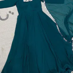Printed, Floral Print Georgette, Crepe Stitched Anarkali Gown-picture-20