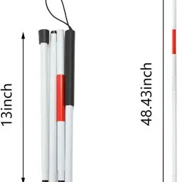 swadesi by mcp Folding Walking Cane Stick Reflective Red for The Blind, Visually Impaired Blind Walking Stick image 2