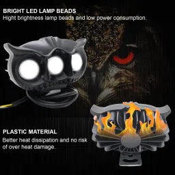 autopowerz LED Owl Fog Light Yellow/White and Red Devil Eye Effect 3 Colour Mode Fog Lamp Motorbike LED (9 V, 40 W) image 3