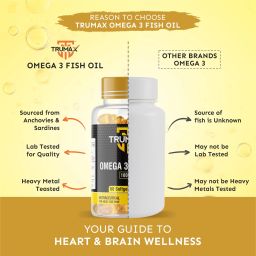 trumax OMEGA 3 FISH OIL CAPSULE | 1000mg Fish Oil with Omega-3 | EPA + DHA (300mg) image 3