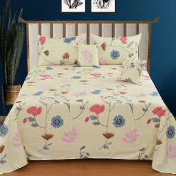 300 TC Cotton King Floral Flat Bedsheet-picture-28