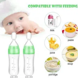 onisha Baby Spoon Feeding Bottle & Fruit Nibbler With Fruit Teether Apple Shape- Silicone image 3