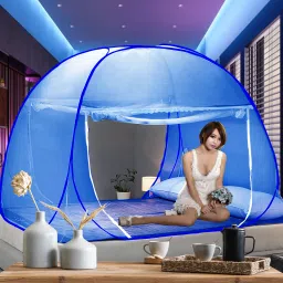 Polyester Adults Washable ROYAL BLUE-GLL mosquito net 8 x 8 machardani double bed mosquito net tent for b Mosquito Net-image-86