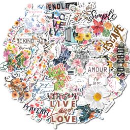 2.5 inch Floral Aesthetic Stickers - 30 PCS Flower Design Self Adhesive Sticker-image-25