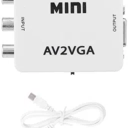 KUVERA Mini AV to VGA Converter Box Setup Box Connect to VGA LED Monitors. USB Adapter-image-63