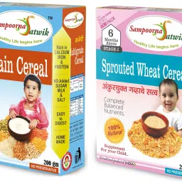 Multigrain Cereal Stage - 2 and Sprouted Wheat Cereal, 400 Grams (Combo of 2) Homemade, Natural Cereal-20