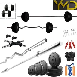 50 kg Rubber Plates (2.5kgx4) + (5kgx4) + (10Kgx2) 3ft curl & 5ft Straight 28mm Rod + 2 Dumbbell Rod Home Gym Combo-22