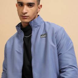 Men Solid Bomber Jacket-image-32