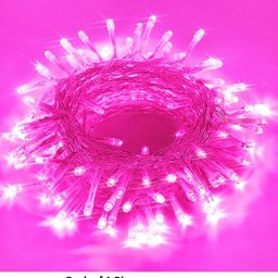 junjadiya 40 LEDs 12 m Pink Steady Ball Rice Lights-picture-10