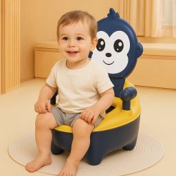Monkypot Baby Potty Seat with Backrest & Handles | Cute Monkey Design | Age 1+ Potty Seat-image-93