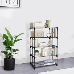 5 Tier Metal Metal Open Book Shelf-image-55