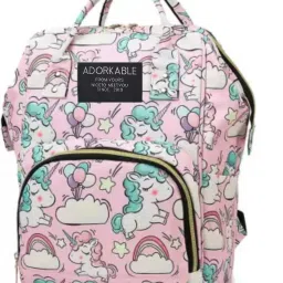 Baby Diaper Bag Backpack - Cute Pink Unicorn Animal Print, Large Capacity Normal-image-25