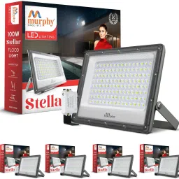Steller 100W Led Waterproof with Auto On/Off Day Night Light Sensor Flood Light : Pack of 5 (Cool White, BIS Approved) Flood Light Outdoor Lamp-image-63