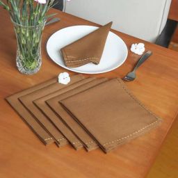 zeba Brown Cotton (16x 16 )Inch Table Napkins (Set of 6)-picture-21