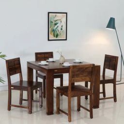 woodsworth from pepperfry Segur Sheesham Wood 4 Seater Dining Set In Provincial Teak Finish-picture-23