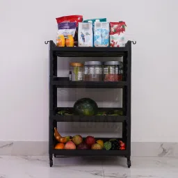 4 Layers Plastic Rolling Storage Rack | Multipurpose Storage Rack with Wheels | Plastic Kitchen Trolley-picture-22