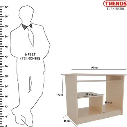trends furnishers Premium Quality Computer Table With Storage Engineered Wood Computer Desk image 3