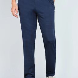 Men Solid Blue Track Pants-image-1